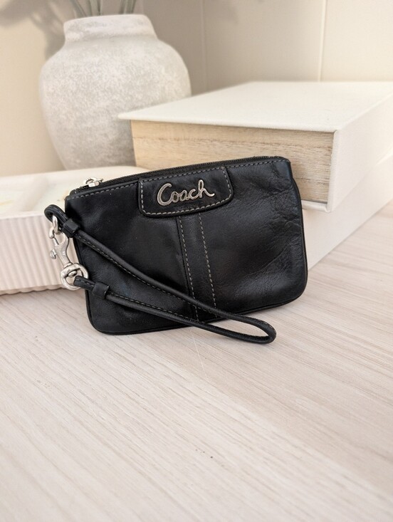 Coach Handbags - Coach Black Small Leather Wristlet